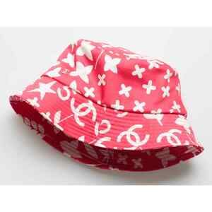 Chanel 22P Coral Red White Graffiti CC Silver Logo Sun Cloche Bucket Hat S Small